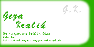 geza kralik business card